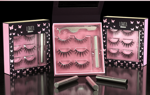 Limited Stocks: Lohita 3 Pairs Magnetic Lashes with Lash Tweezer